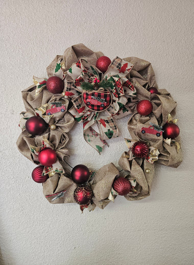 Red & Khaki Wreath