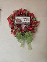 Red & Green Vintage Car Wreath