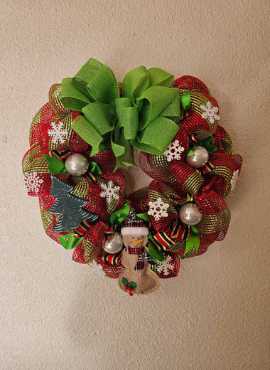 Red & Green Snowflake Wreath